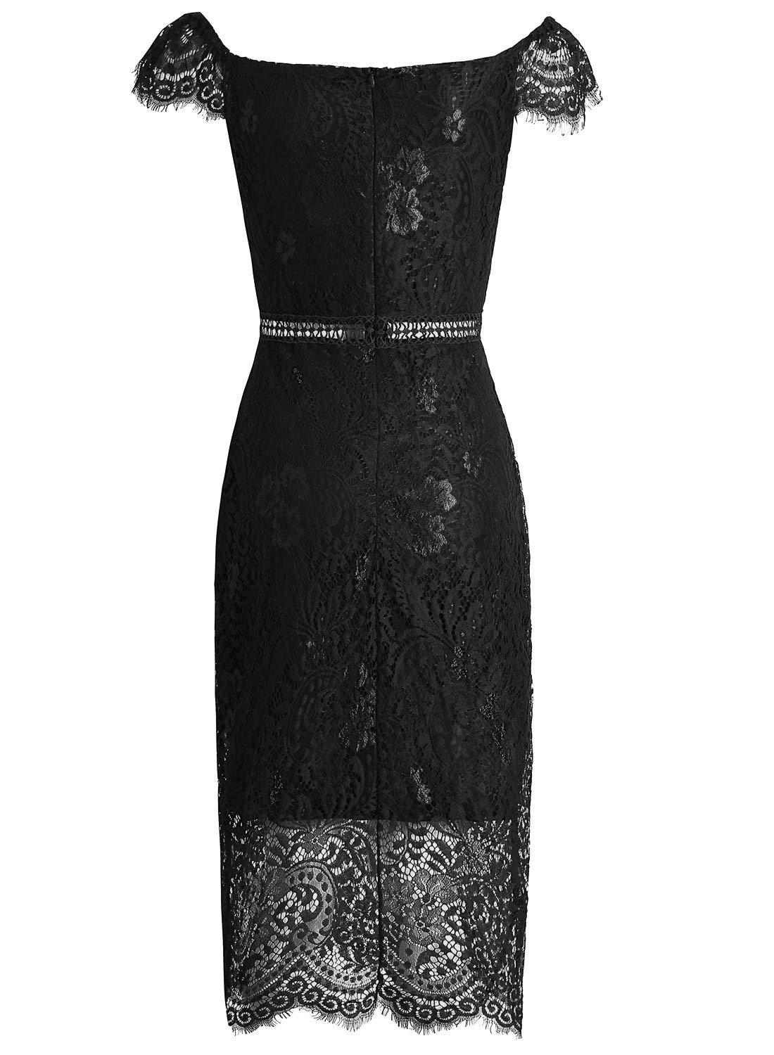 Women's Elegant Short Sleeve Floral Lace Bodycon Cocktail Lace Dress
