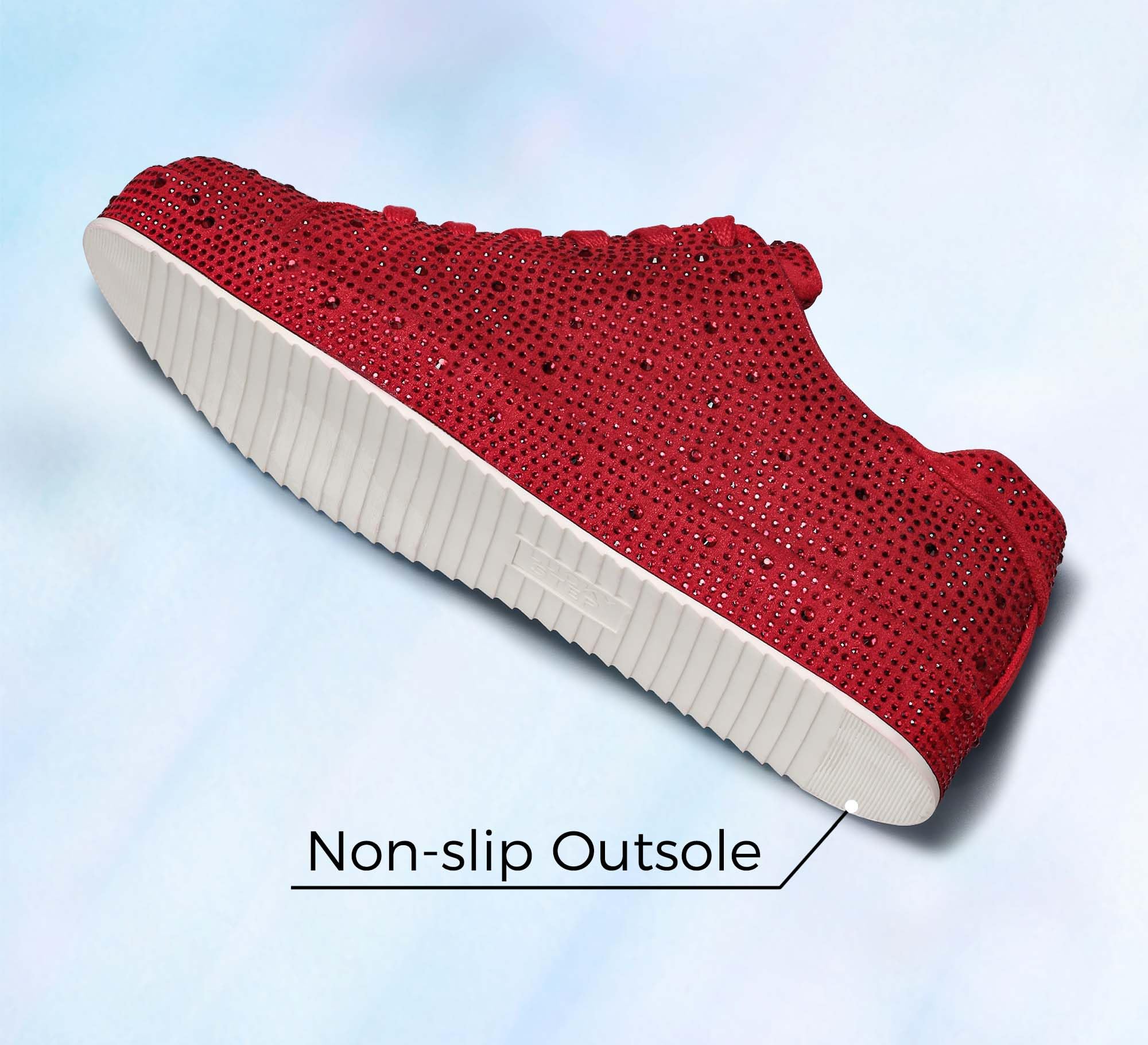 LUCKY STEP Women's Platform Rhinestone Sneakers | Sparkly Fashion Glitter Material|Sparkle Bling Bedazzled|Wedding Bridal Shiny Shoes