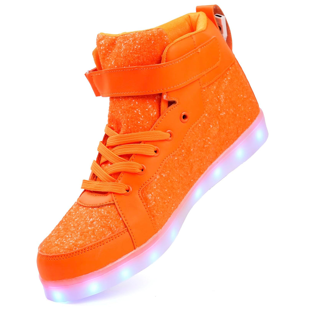 Glitter Led Shoes Light Up Shoes High Top Sneakers for Women Men Flashing Dancing Shoes for Halloween Christmas Party with USB Charging