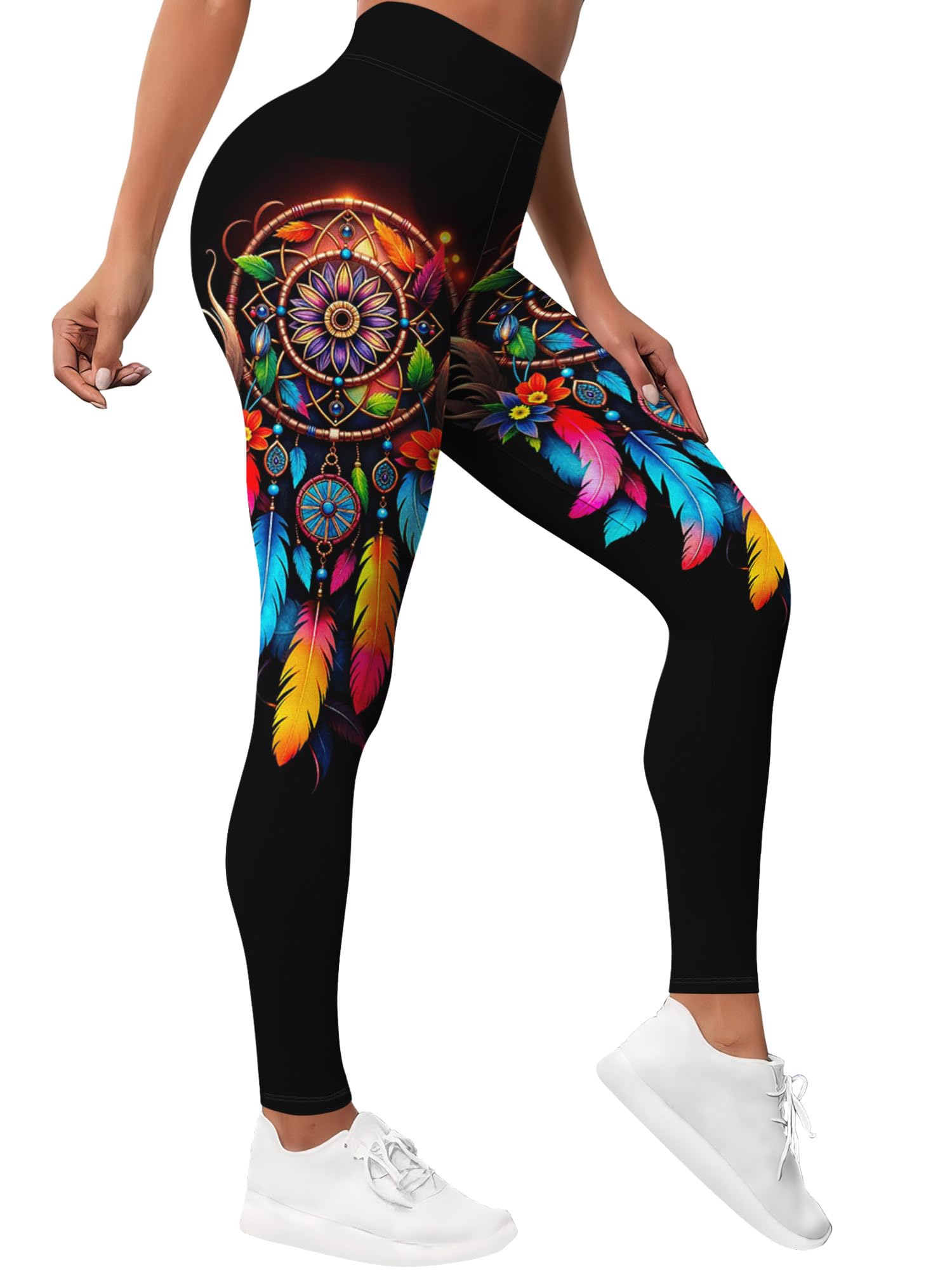 PAGYMO Printed Leggings for Women Crazy High Waisted Running Yoga Pants | Graphic print, cute crazy colorful pattern, high waisted leggings, athletic workout gym running yoga pants