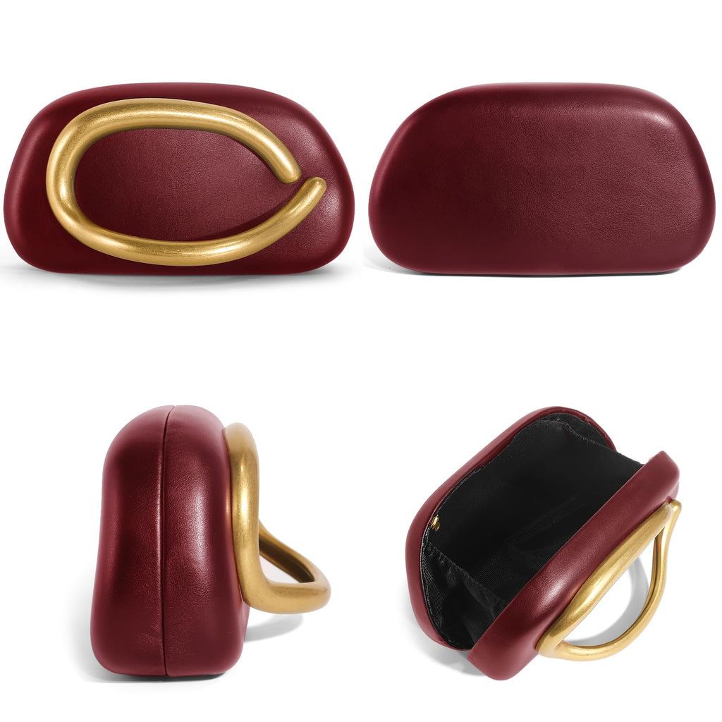 Clutch Purses for Women Formal, PU Leather/Marble Acrylic Evening Bags with Chain, Trendy Metal Handle Purses 2025