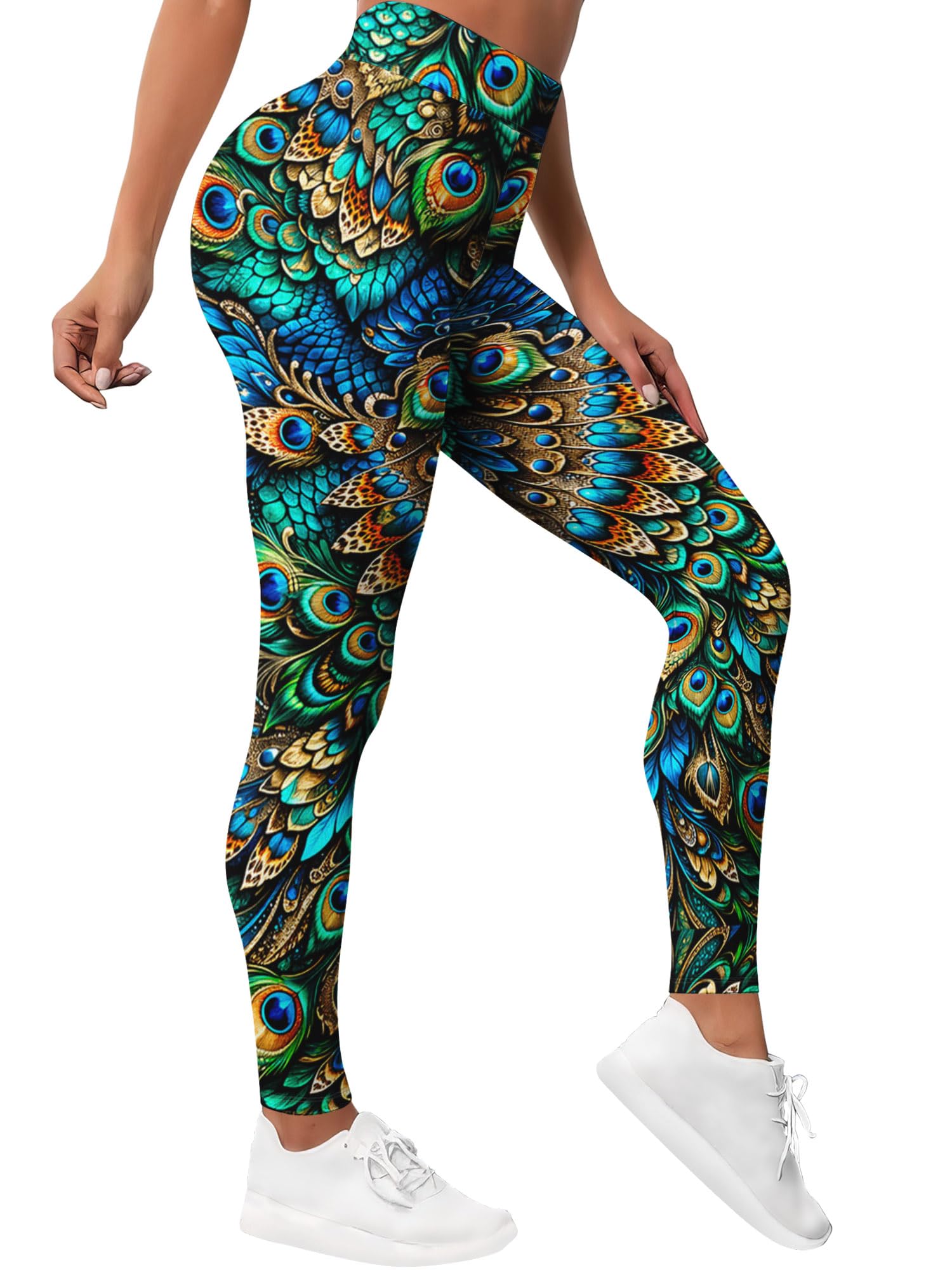 PAGYMO Printed Leggings for Women Crazy High Waisted Running Yoga Pants | Graphic print, cute crazy colorful pattern, high waisted leggings, athletic workout gym running yoga pants