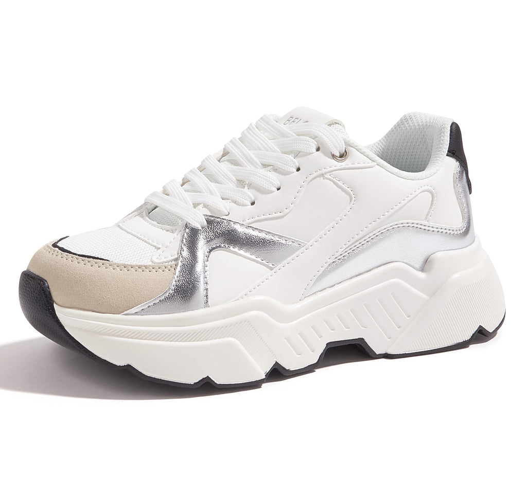 BELOS Women Platform Chunky Sneakers Fashion Dad Sneakers | Casual Lace Up Comfortable Lightweigt Walking Shoes