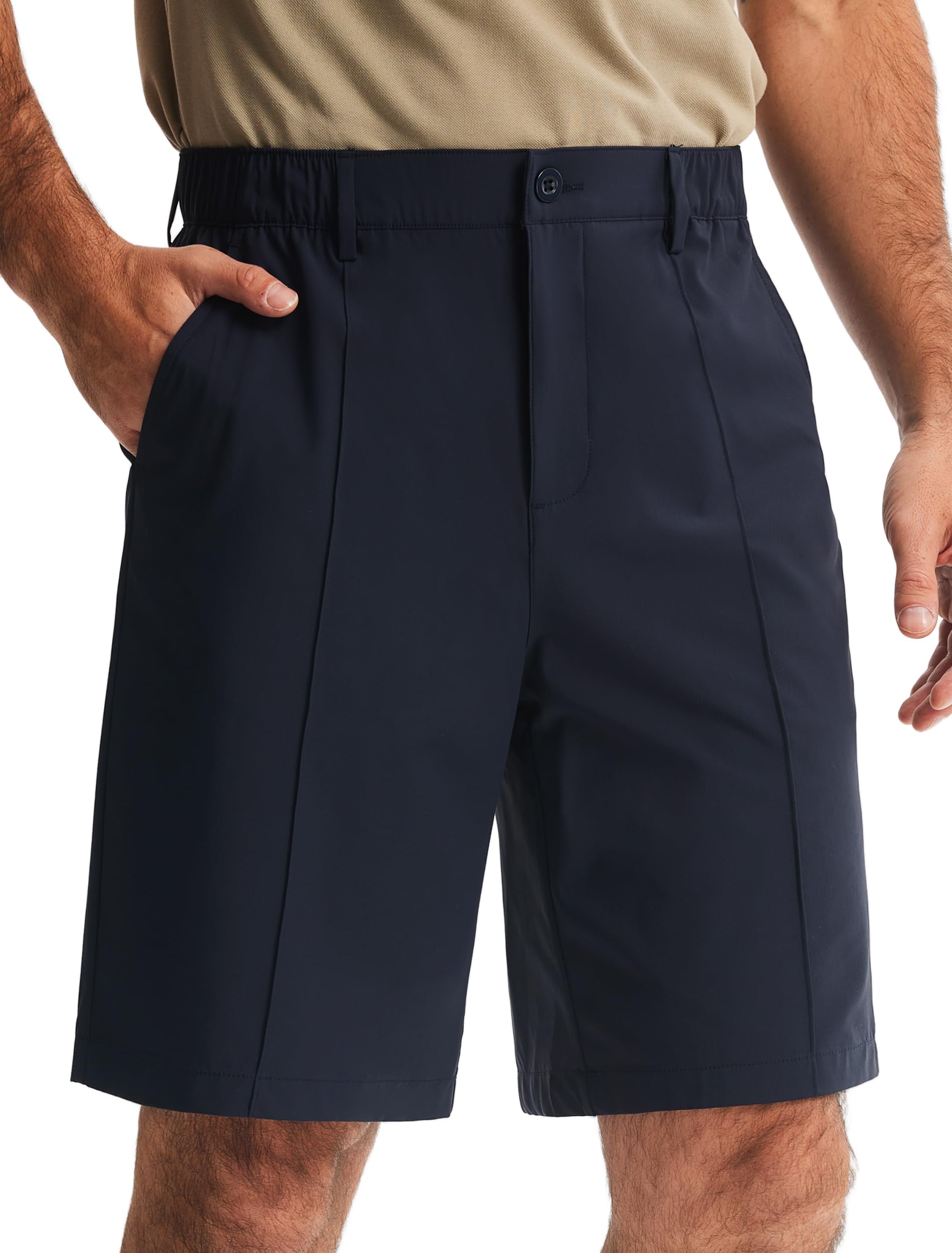 Men's Classic Fit 9" Golf Shorts Casual Summer Outfits | All Day Comfy, Stretch, Elastic Waist, Lightweight, Quick Dry Dress Travel Clothing