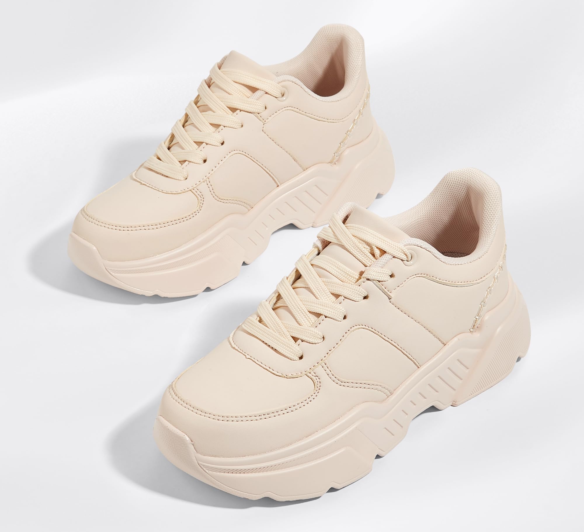 BELOS Women Platform Chunky Sneakers Fashion Dad Sneakers | Casual Lace Up Comfortable Lightweigt Walking Shoes