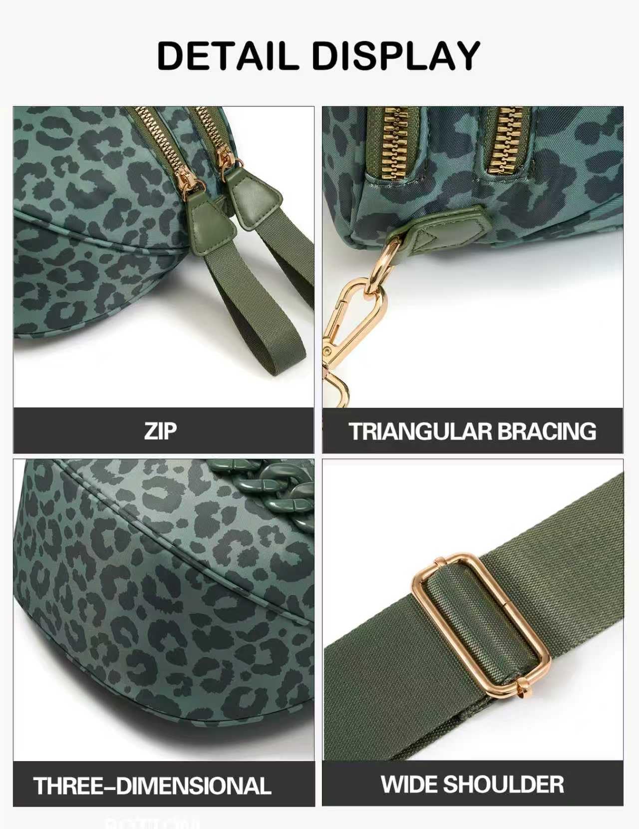 FEIBOON Spacious Nylon Crossbody Bag Bum Bag Handbags Wallets Purses Trendy Shoulder Bag for Women
