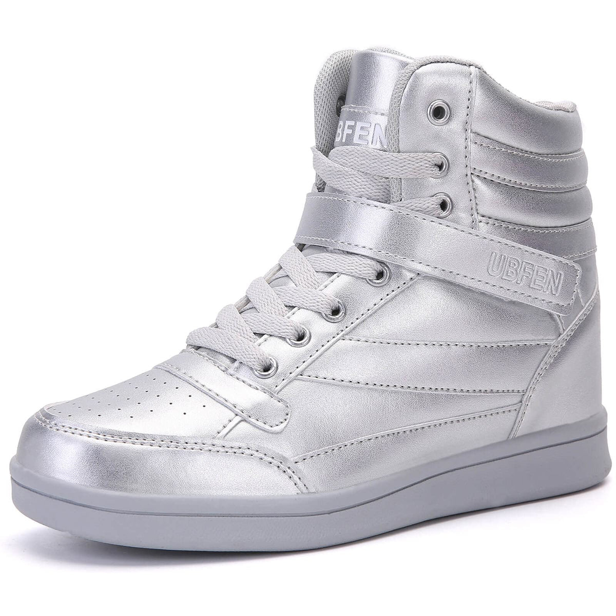UBFEN Womens High Top Sneakers with Hidden Wedge Heel Ankle Support Boots | 2 Inch Height Increase, Retro Style, Comfortable, Platform, Suitable For Commuting, Shopping, Travel, Casual, Daily Wear