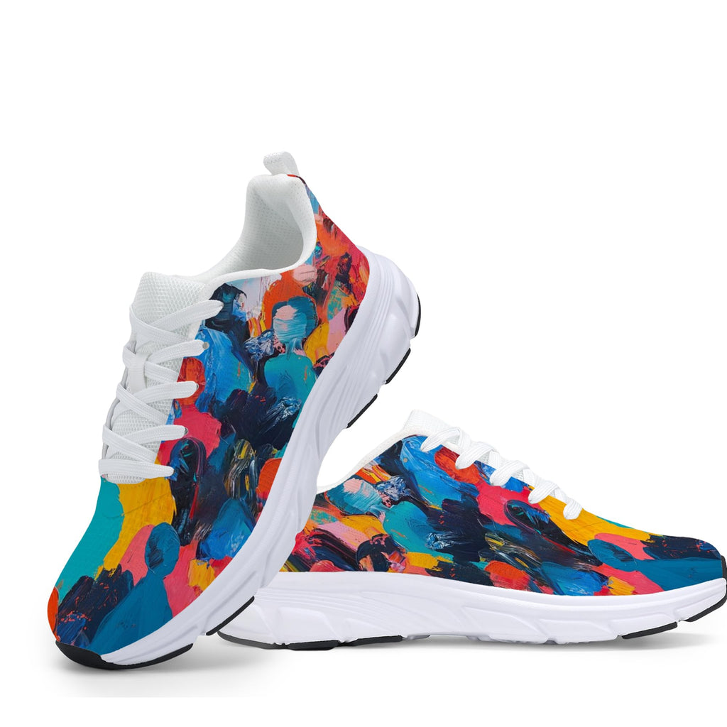Women's Fashion Sneakers - Comfortable Breathable Mesh Platform Casual Walking Shoes for Everyday Wear, White Sole, All-Day Support