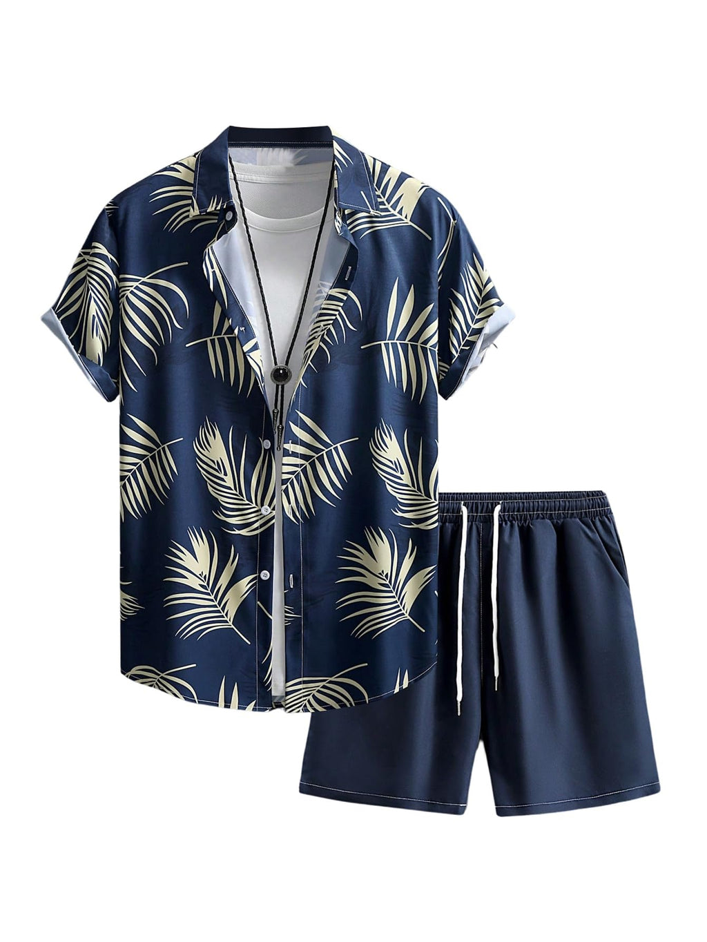 GORGLITTER Men's Beach Cruise Vacation Outfits Floral Shirt and Shorts Sets | Short Sleeve Button Up, Matching Hawaiian Outfits for Couples, Resort Wear