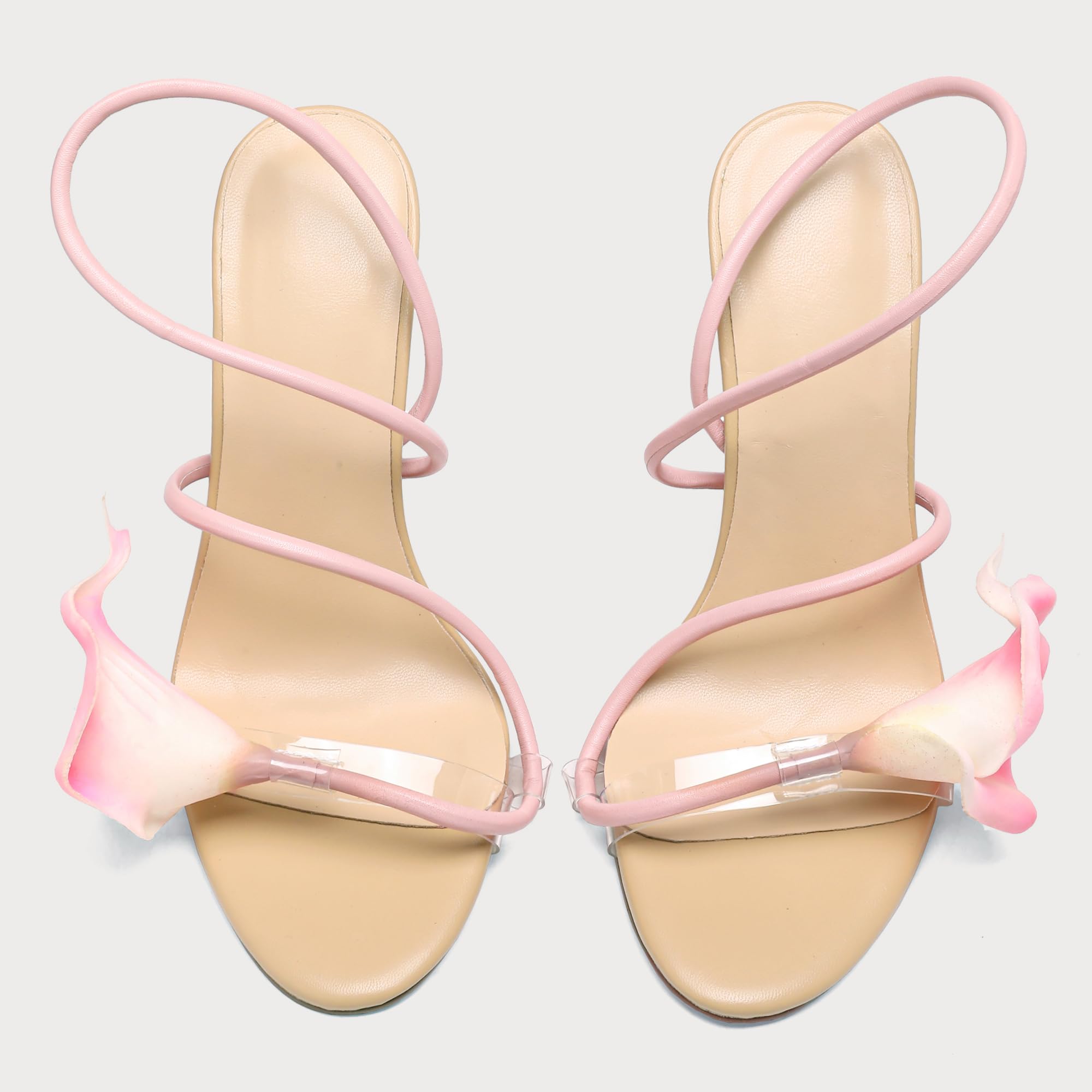 Flower High Heels for Women Calla Lily Sexy Floral Strappy Stilettos Heels | Flower Heels, Calla Lily Open Toe Strappy Heeled Sandals, Floral Stilettos Heels for Wedding Bride Party Daily Wear