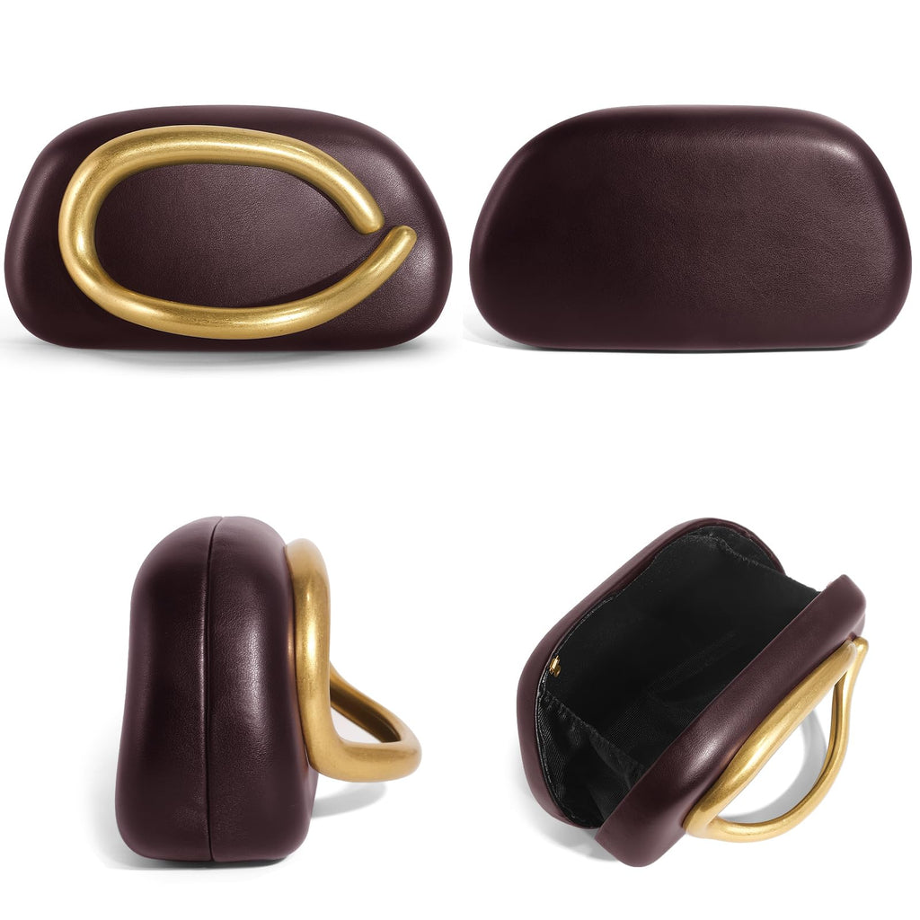 Clutch Purses for Women Formal, PU Leather/Marble Acrylic Evening Bags with Chain, Trendy Metal Handle Purses 2025