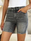 Judy Blue Full Size High Waist Washed Denim Shorts for Women