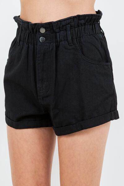 American Bazi High Waist Paper Bag Shorts for Summer Style