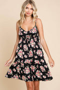 Culture Code Full Size Floral Frill Cami Dress Women