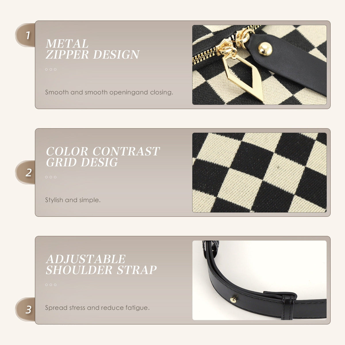Small Crossbody Versatile Checkerboard Chest Bag – Fashion Plaid Waist Bag, Stylish Messenger Bag & Fanny Pack for Everyday Use