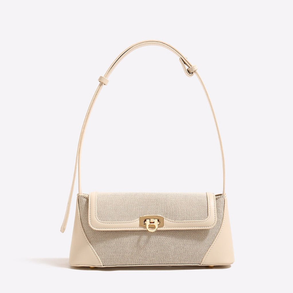 Small shoulder purse, female design retro armpit bag, canvas splicing shoulder crossbody bag