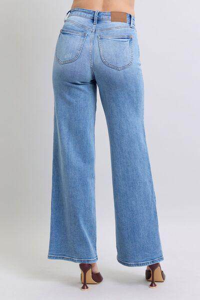Judy Blue Full Size Wide Leg Jeans with Pockets for Women