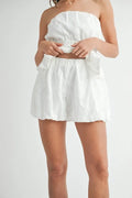 MABLE Floral Eyelet Lace Tube Top and Short Set