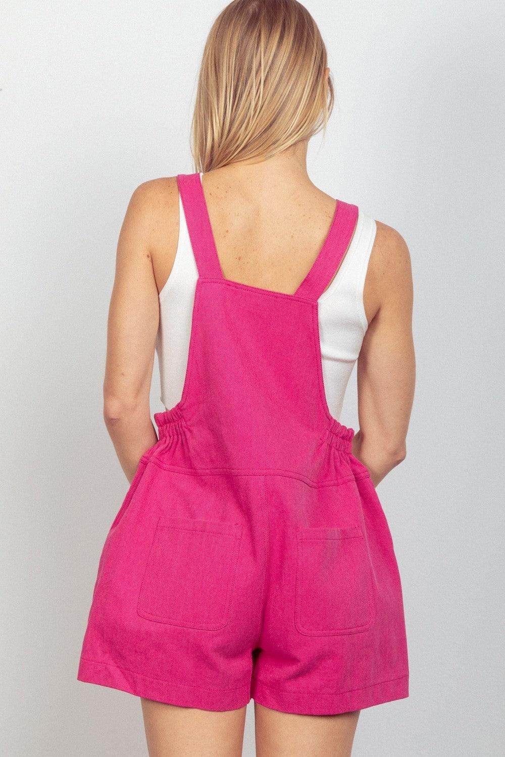 Very J Adjustable Suspender Overalls with Pockets for Women