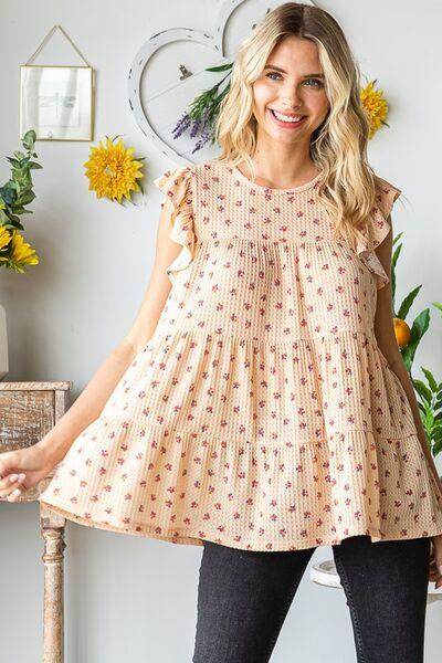 Heimish Full Size Butterfly Short Sleeve Floral Top Plus Size