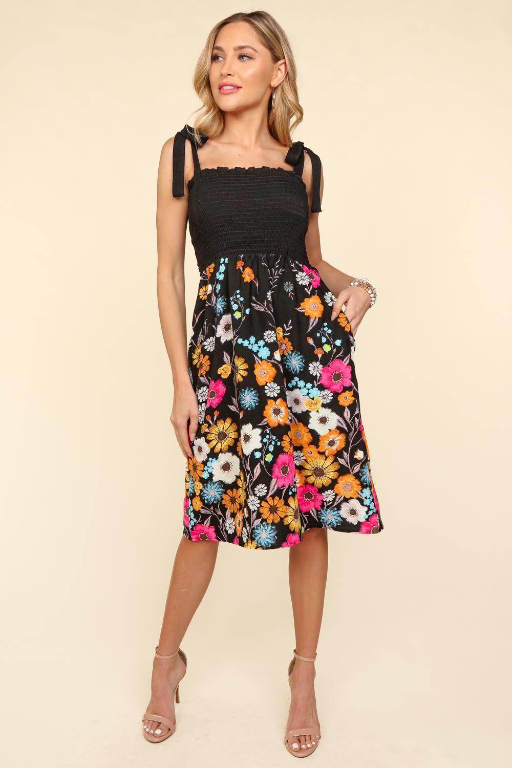 Haptics Smocked Cami Floral Dress for Summer Style