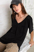POL V-Neck Short Sleeve T-Shirt for Casual Everyday Style
