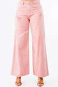 American Bazi High Waist Distressed Wide Leg Jeans Women