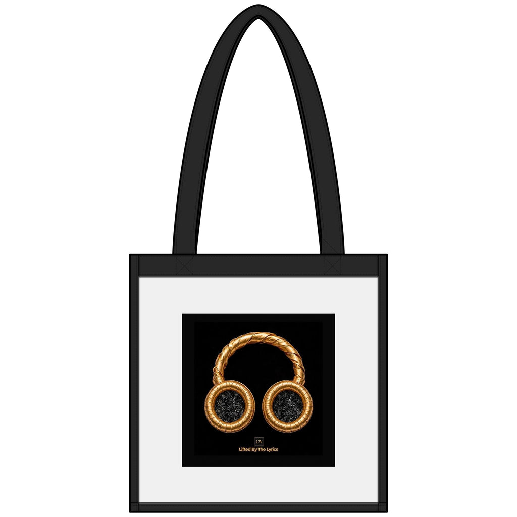 Gold Headphones Clear Stadium Tote — Transparent Game Day Bag