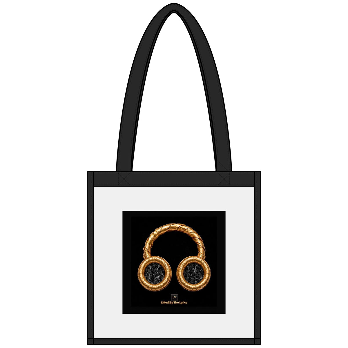 Gold Headphones Clear Stadium Tote — Transparent Game Day Bag