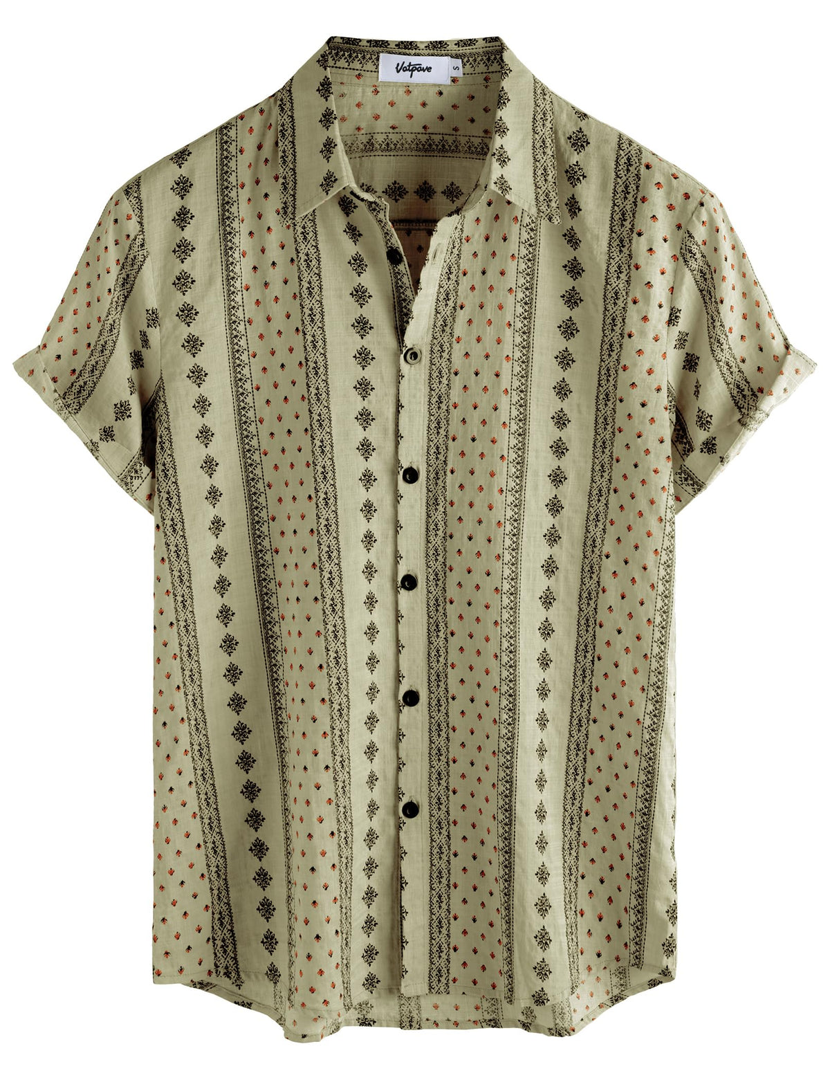 VATPAVE Mens Casual Hawaiian Shirt Short Sleeve Button Down Beach Shirts | Travel, Floral, Print, Vintage, Boho, Hippie, Lightweight, Breathable, Summer, Tropical, Vacation, Festival, Rave, Resort