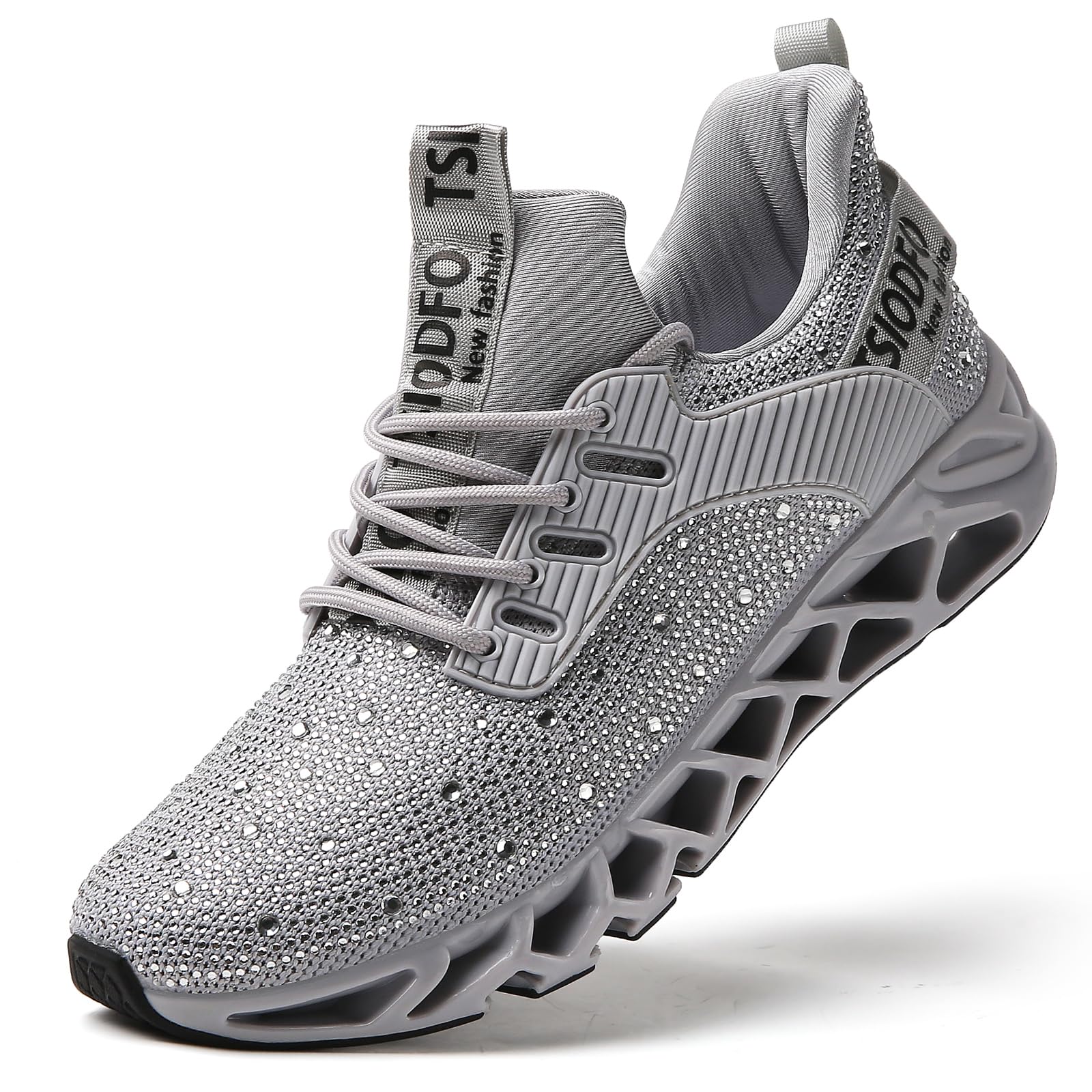 Women Running Sneakers Rhinestone Fashion Athletic Tennis Walking Shoes