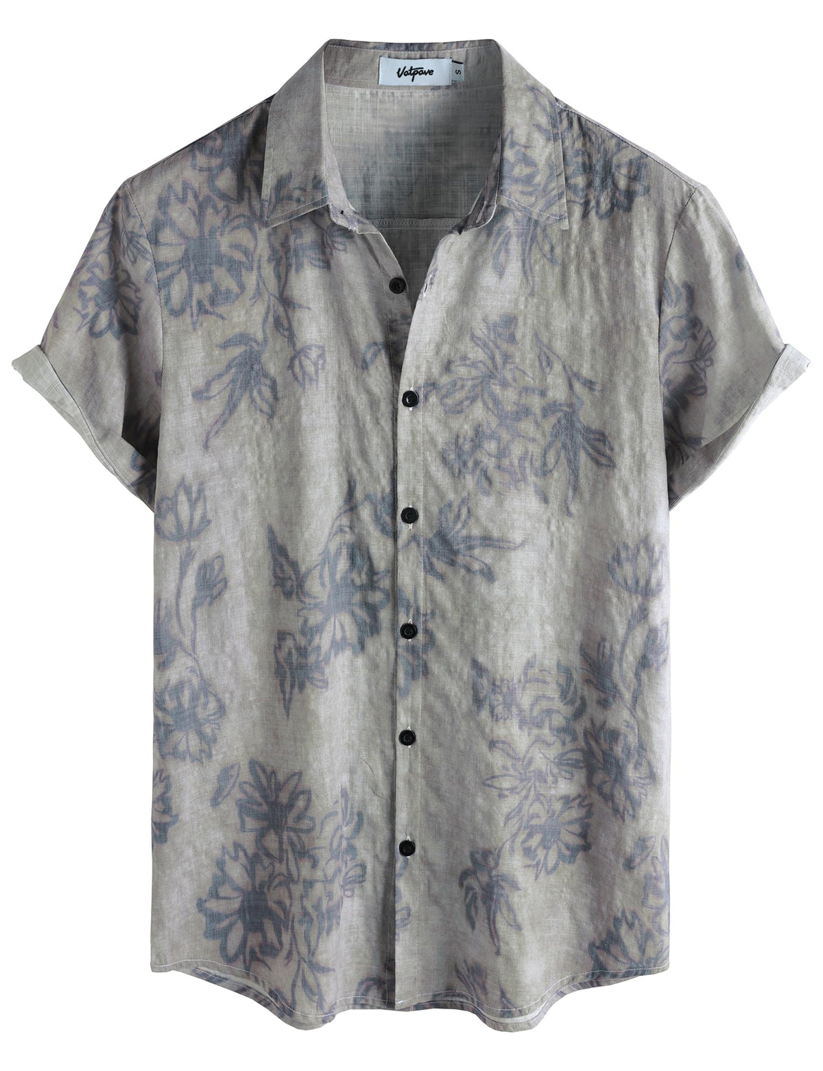 VATPAVE Mens Casual Hawaiian Shirt Short Sleeve Button Down Beach Shirts | Travel, Floral, Print, Vintage, Boho, Hippie, Lightweight, Breathable, Summer, Tropical, Vacation, Festival, Rave, Resort