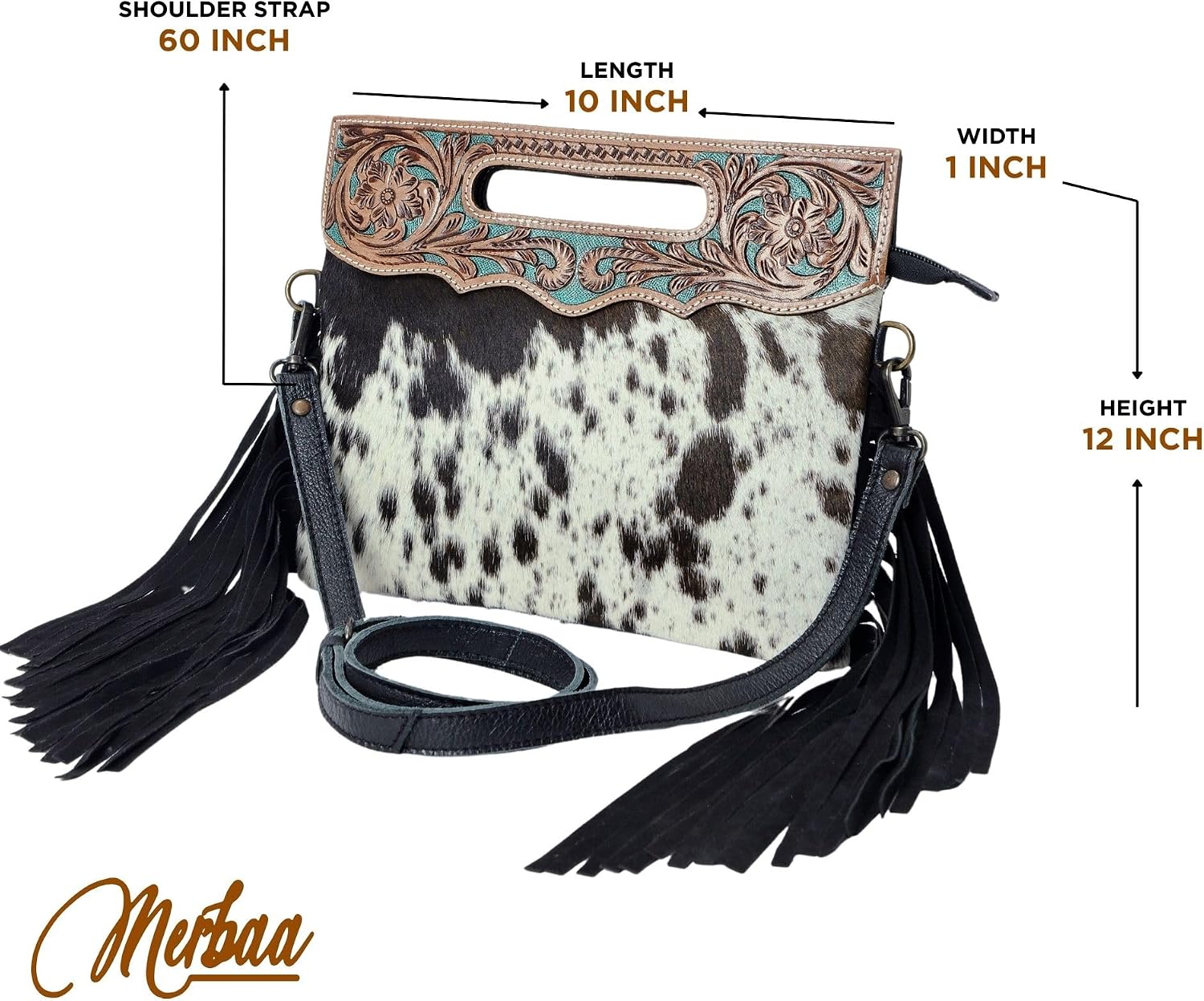 Women Natural Cowhide Leather Crossbody Sling Bag With Adjustable Detachable Strap | Shoulder Bag | Handbag