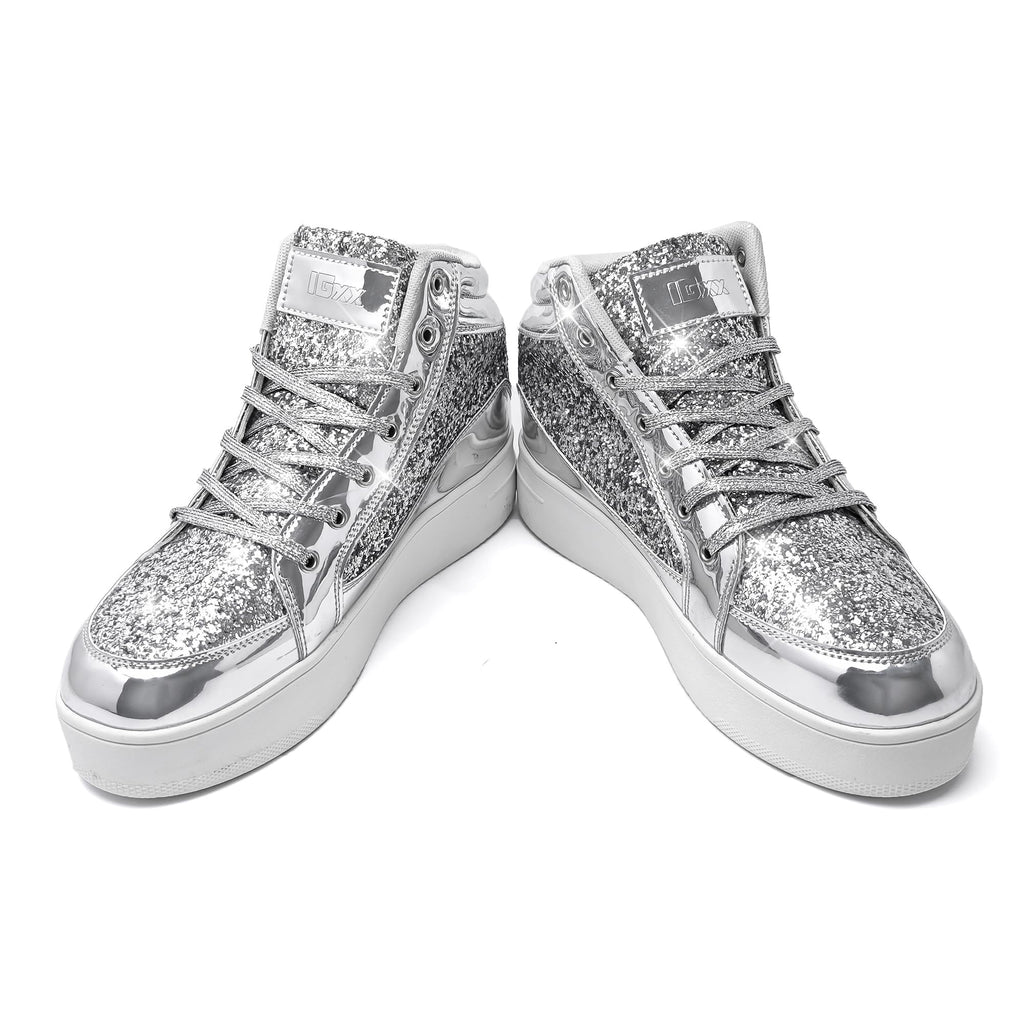 IGxx Women Platform Glitter Sparkly Dressy Sequin Disco Sneakers