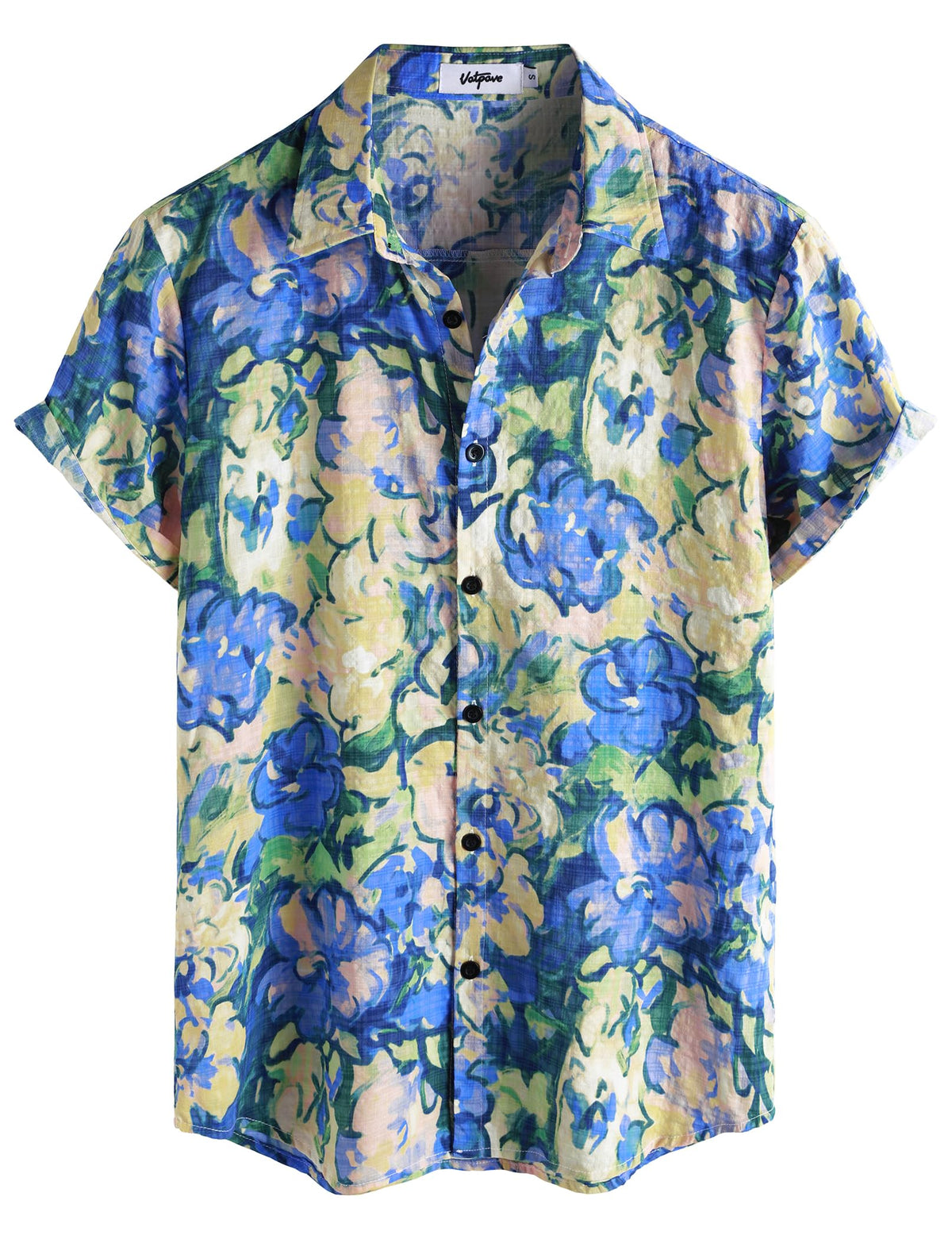 VATPAVE Mens Short Sleeve Button Down Shirts Summer Hawaiian Shirt | Casual Beach Resort Wear, Vintage, Floral Flower Tropical Print, Regular Fit, Holiday, Vacation, Country Concert