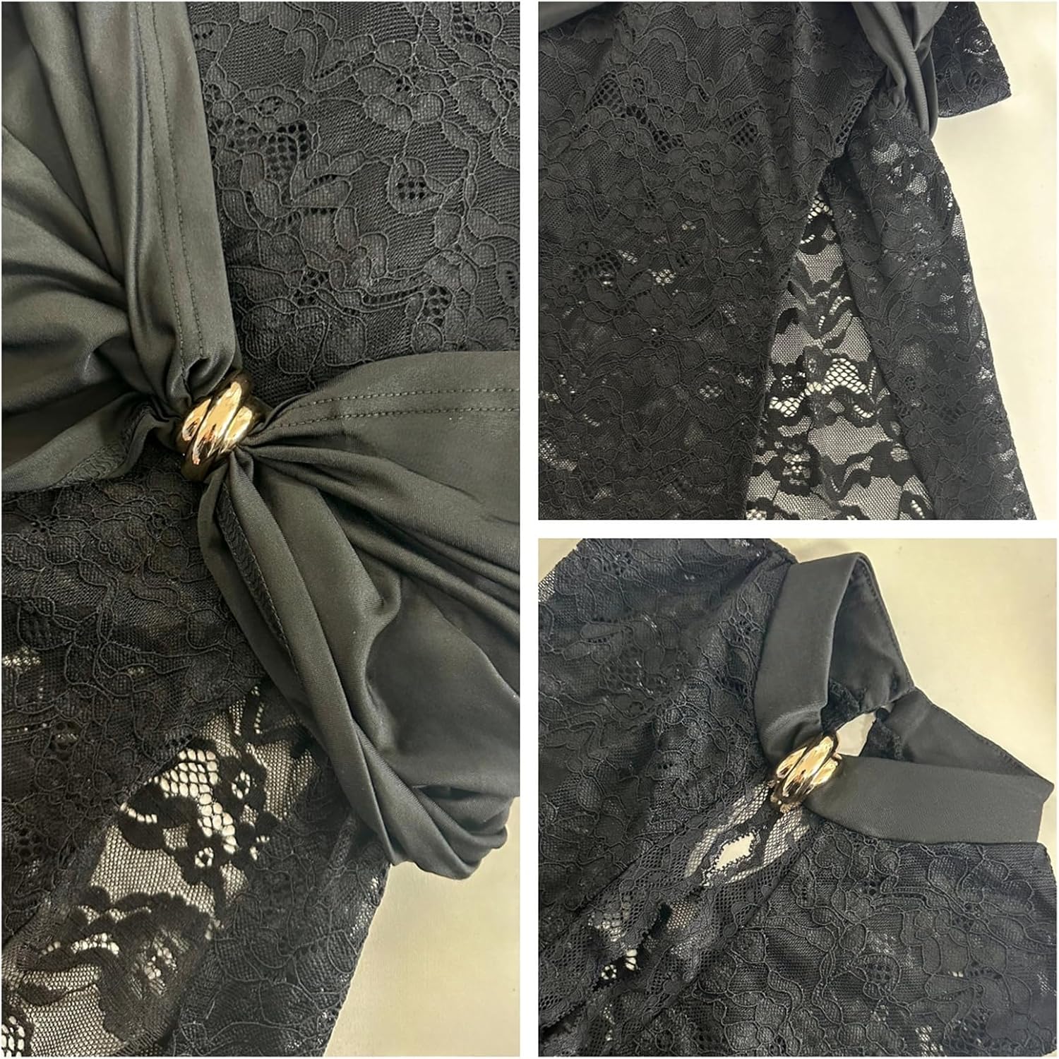 OCUH Black Lace Dress Sheer Maxi Dresses Sexy Outfit for Women Going Out High Slit Skirt Bodycon Vacation Party Wear