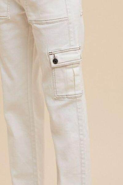 Annie Wear Straight Leg Jeans with Cargo Pockets for Women