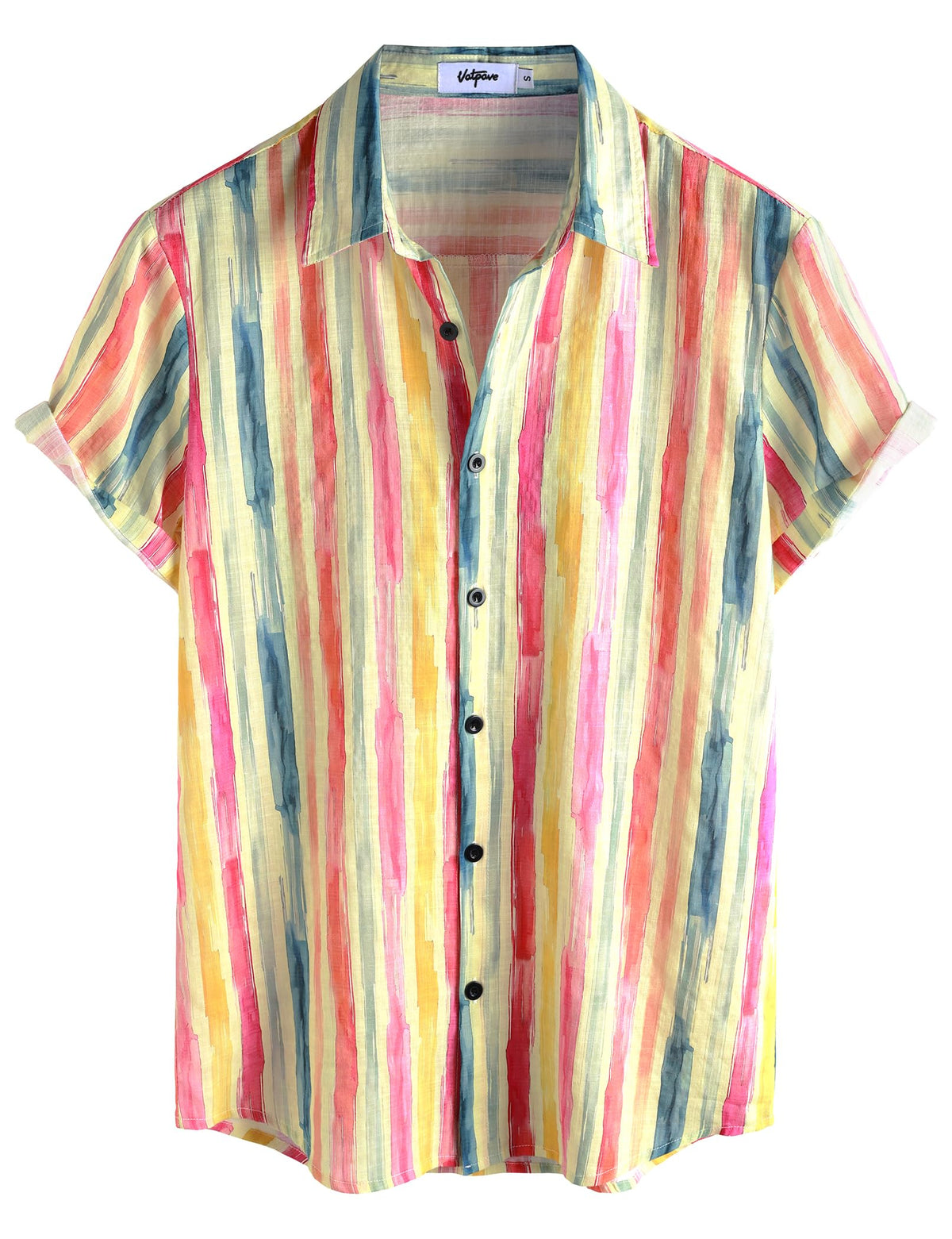VATPAVE Mens Short Sleeve Button Down Shirts Summer Hawaiian Shirt | Casual Beach Resort Wear, Vintage, Floral Flower Tropical Print, Regular Fit, Holiday, Vacation, Country Concert