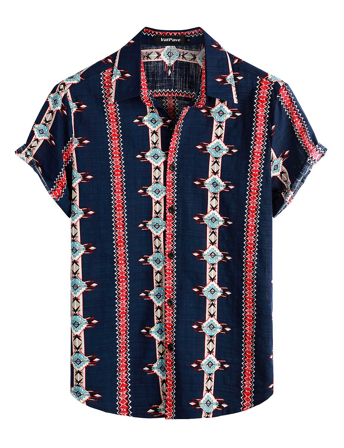 VATPAVE Mens Short Sleeve Button Down Shirts Summer Hawaiian Shirt | Casual Beach Resort Wear, Vintage, Floral Flower Tropical Print, Regular Fit, Holiday, Vacation, Country Concert