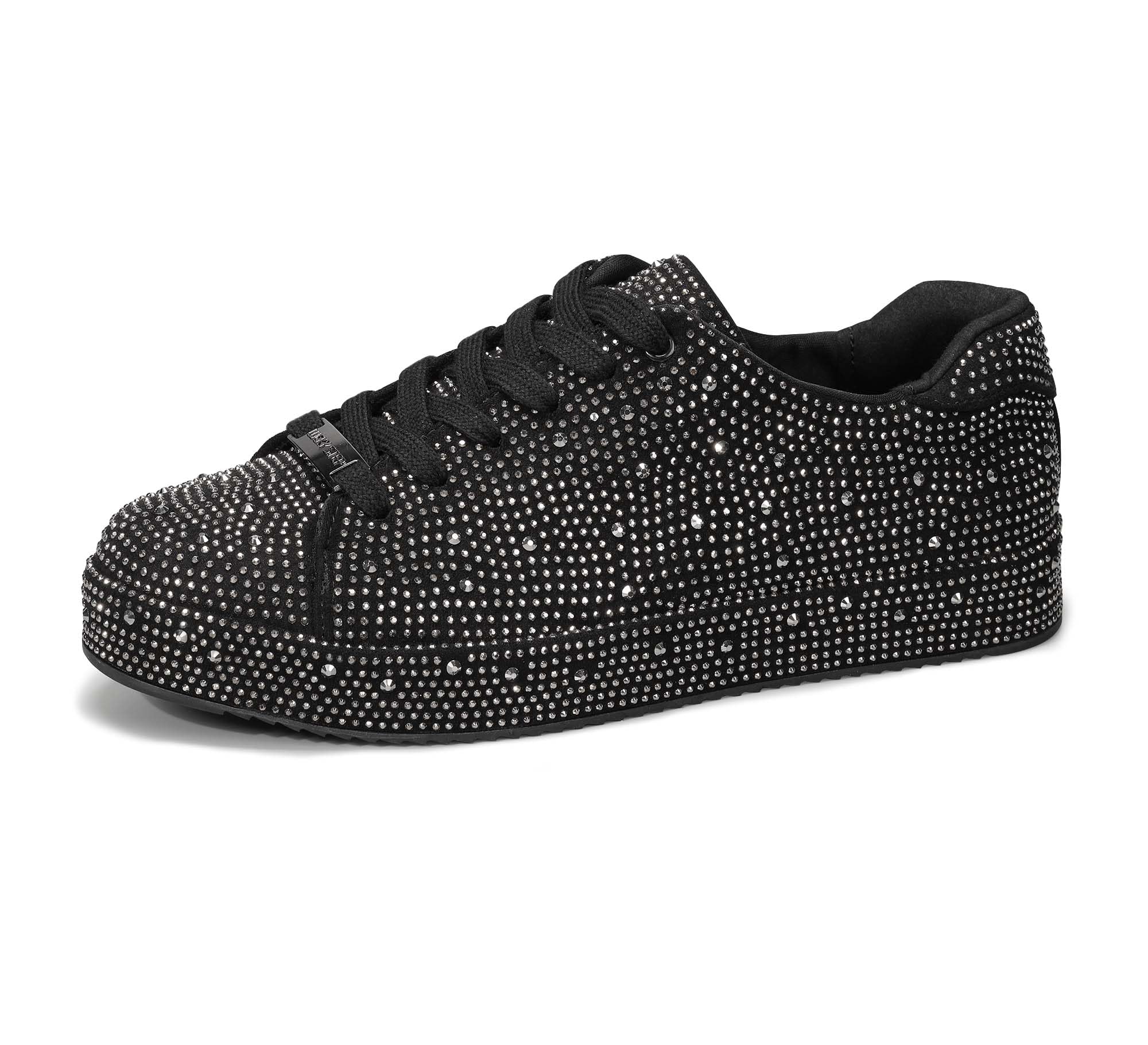 LUCKY STEP Women's Platform Rhinestone Sneakers | Sparkly Fashion Glitter Material|Sparkle Bling Bedazzled|Wedding Bridal Shiny Shoes