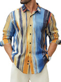 Hardaddy Men's Tropical Floral Button Down Long Sleeve Hawaiian Shirt Flower Printed Beach Shirts