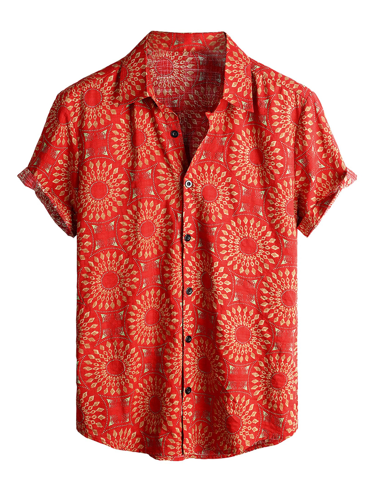 VATPAVE Mens Casual Hawaiian Shirt Short Sleeve Button Down Beach Shirts | Travel, Floral, Print, Vintage, Boho, Hippie, Lightweight, Breathable, Summer, Tropical, Vacation, Festival, Rave, Resort
