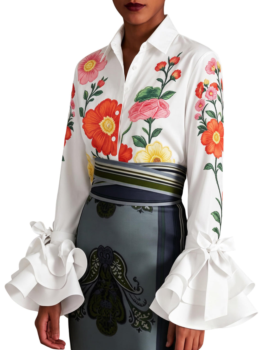 UOOZEE Womens Button Down Shirt Long Sleeve Dress Shirts Solid Work Blouse