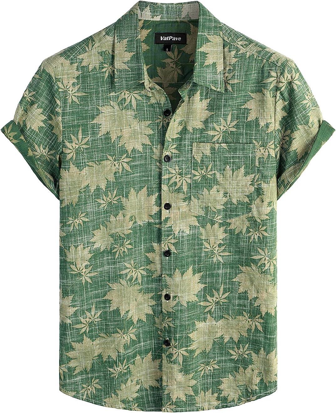 VATPAVE Mens Hawaiian Shirts Casual Summer Short Sleeve Button Down Shirts | Beach, Floral, Front Pocket, Cotton, Tropical, Vacation, Vintage, Printed, Cruise, Collared, Aloha, Party, Reverse Fabric