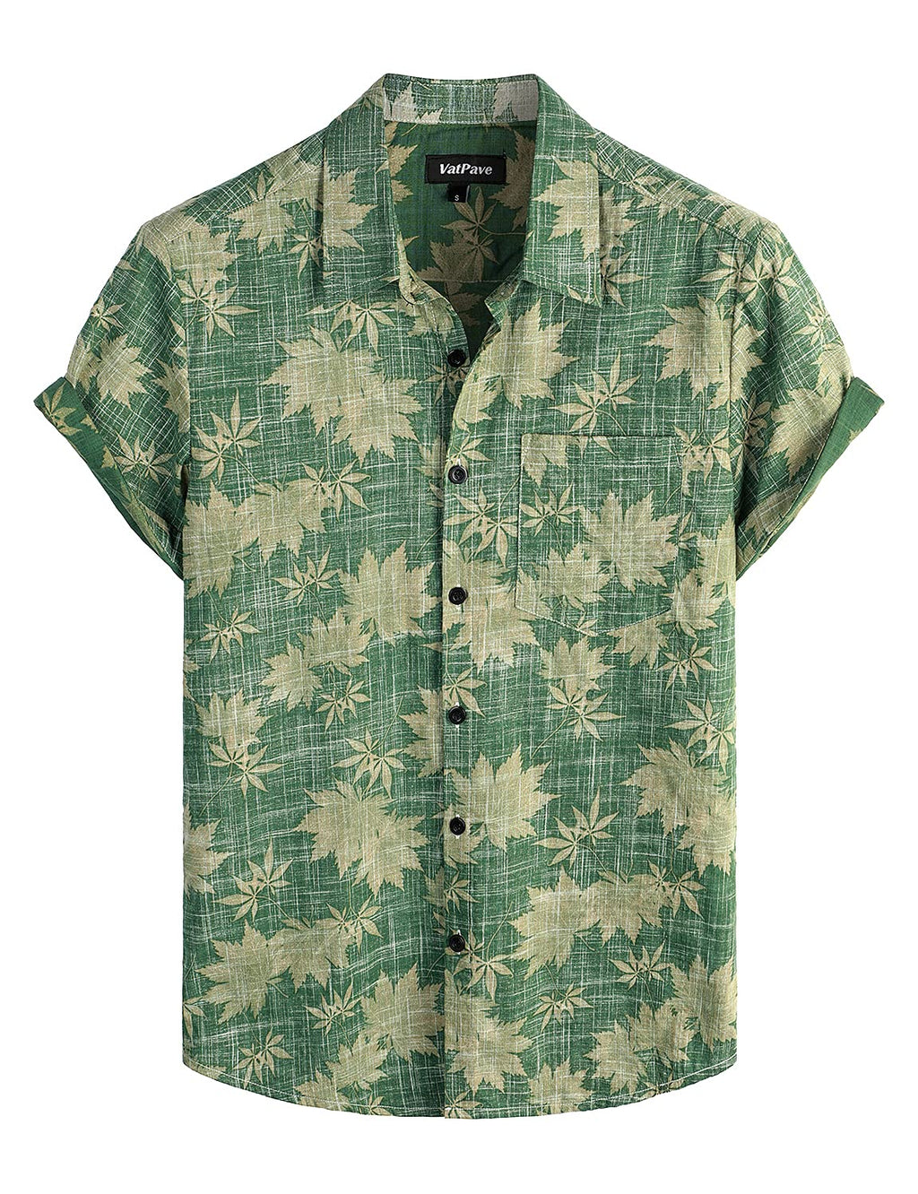 VATPAVE Mens Hawaiian Shirts Casual Summer Short Sleeve Button Down Shirts | Beach, Floral, Front Pocket, Cotton, Tropical, Vacation, Vintage, Printed, Cruise, Collared, Aloha, Party, Reverse Fabric