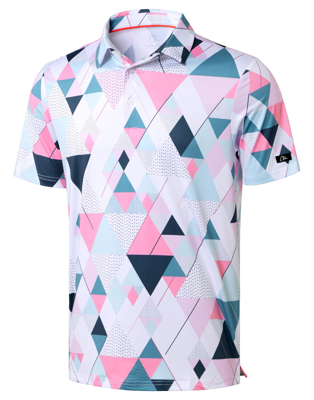 Obla Men's Golf Polo Shirts Print Short Sleeve Dry Fit Collared Shirt | Moisture Wicking, Performance, Lightweight, Casual, Polo Shirts for Men