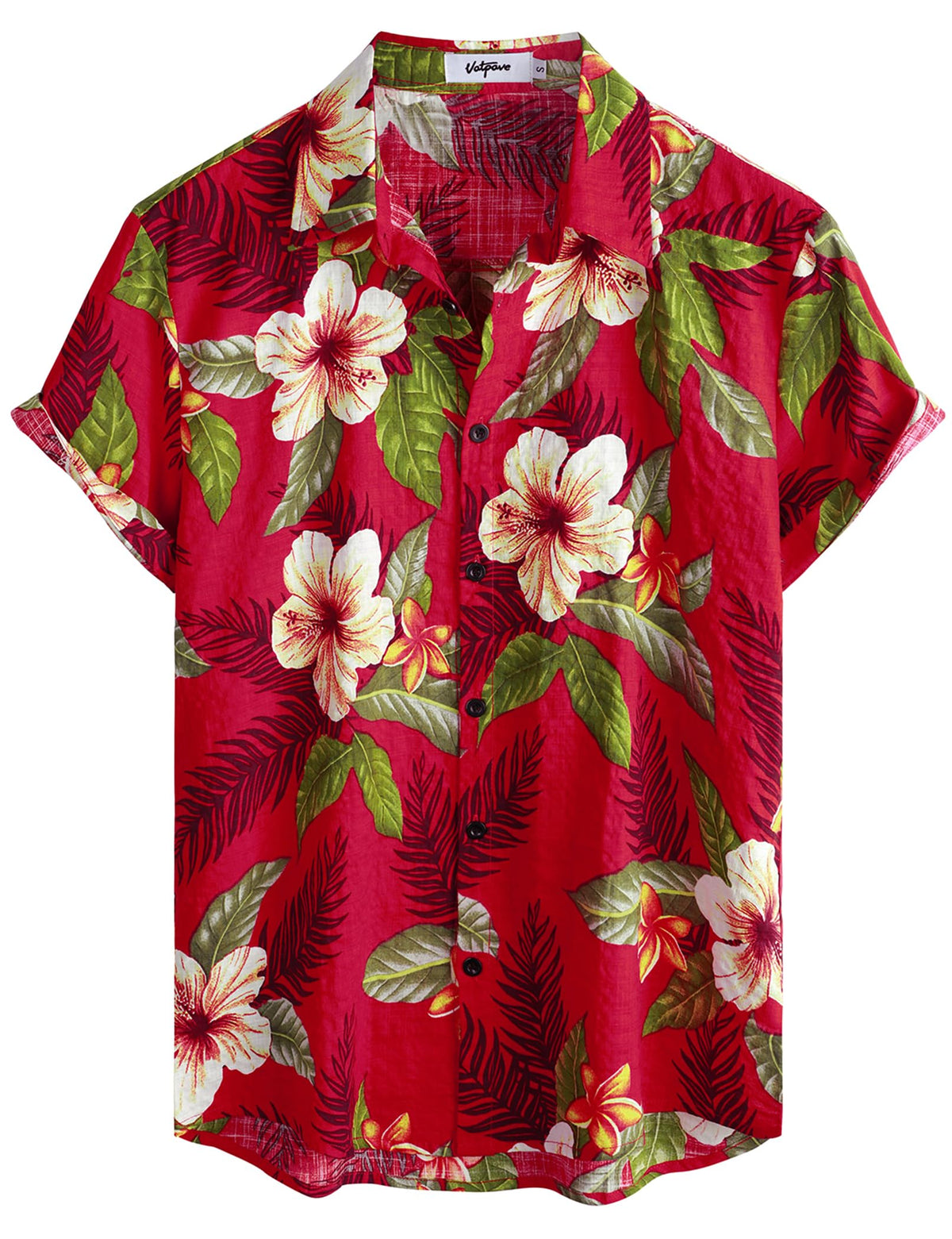 VATPAVE Mens Casual Hawaiian Shirt Short Sleeve Button Down Beach Shirts | Travel, Floral, Print, Vintage, Boho, Hippie, Lightweight, Breathable, Summer, Tropical, Vacation, Festival, Rave, Resort