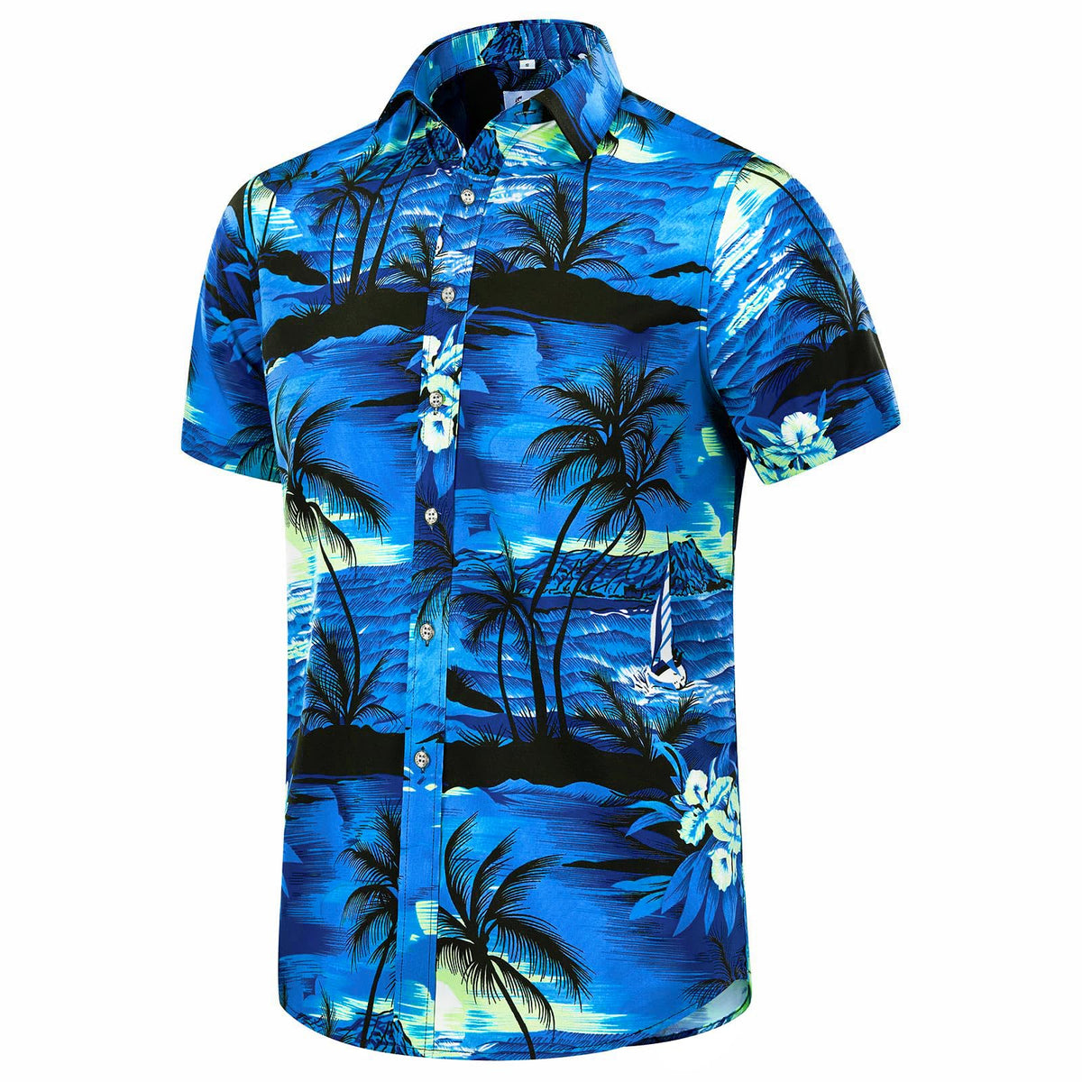 EUOW Men's Hawaiian Shirt Short Sleeve Printed Button Down Beach Shirts