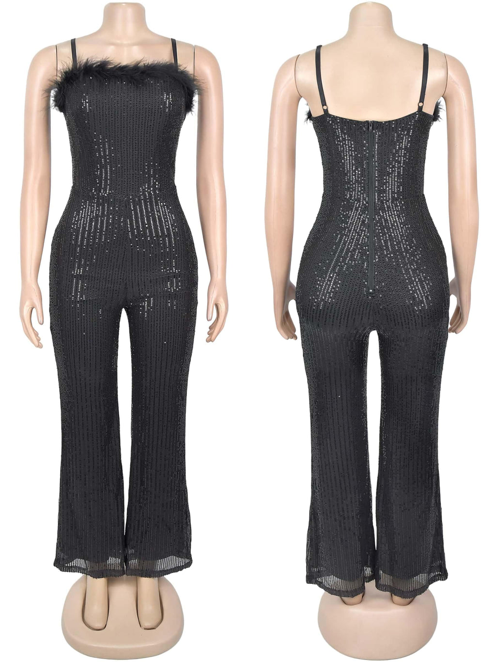 Figdaw Women's Sparkle Rhinestone Jumpsuits for Women Sexy Party Night Out