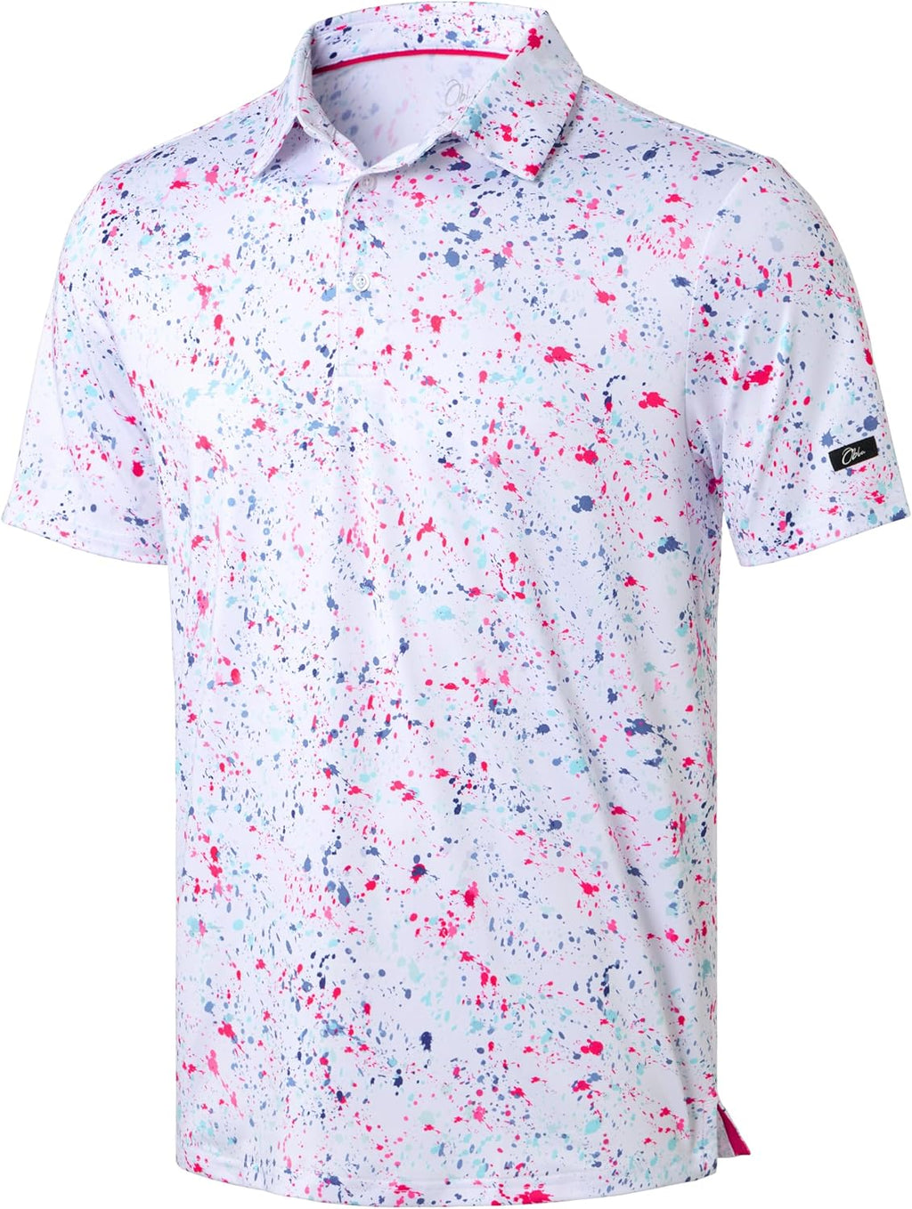 Obla Men's Golf Polo Shirts Print Short Sleeve Dry Fit Collared Shirt | Moisture Wicking, Performance, Lightweight, Casual, Polo Shirts for Men